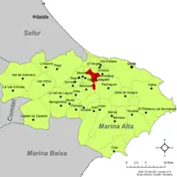 dans la comarque de la Marina Alta.