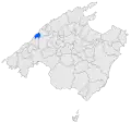 Localisation de Deiàdans l'île de Majorque.