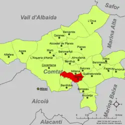 dans la comarque du Comtat.