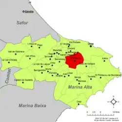 dans la comarque de la Marina Alta.