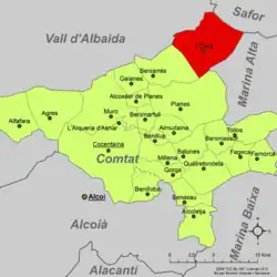 dans la comarque du Comtat.