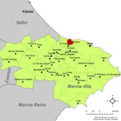 dans la comarque de la Marina Alta.