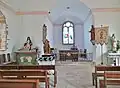 Guidel : chapelle de Locmaria, vue intérieure d'ensemble.