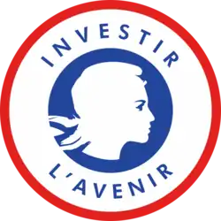 Investissements d'avenir, sous forme de cocarde tricolore.