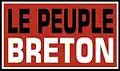 « Le Peuple » est écrit en lettres capitales noires, « breton » est écrit en lettres capitales blanches, le tout dans un rectangle rouge encadré par un contour noir.