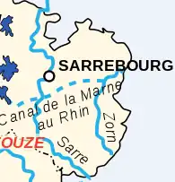 La Zorn à l'extrême sud-est de la Moselle.