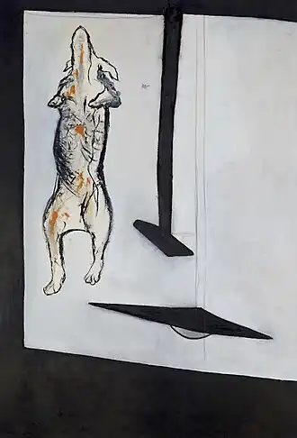 La nuit d'Elphie, technique mixte sur toile 275&nbsp;×&nbsp;188&nbsp;cm, 2016