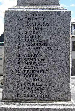 Soldat tué en 1919 et disparus