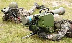 Présentation d'un poste de tir Milan ER par l'Armée de terre française.