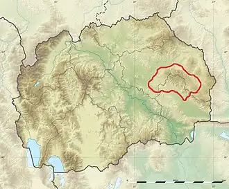 Carte de localisation de la Plačkovica en Macédoine du Nord.