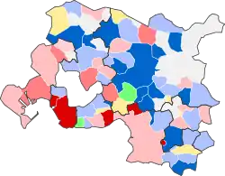 Carte des étiquettes politiques des maires de la métropole