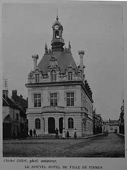 Le bâtiment détruit par la Grande Guerre.