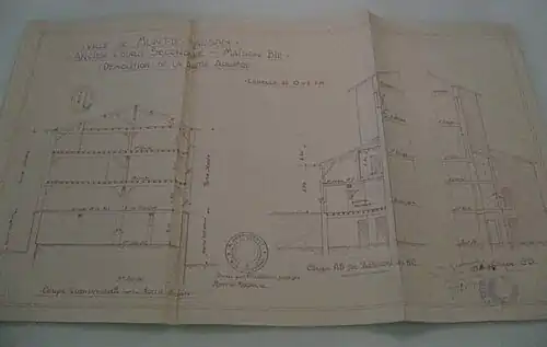 Plan de la maison Bié avant sa rénovation en bureau de la sécurité sociale