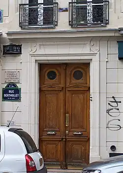 Maison de naissance de Charles Vildrac et plaque au no&nbsp;22.