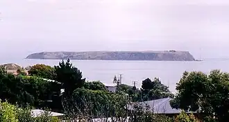 Vue de l'île depuis Porirua.