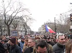 Une pancarte « Je suis Charlie ».