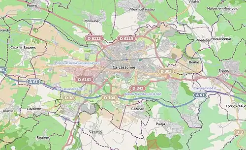 Carte de la ville de Carcassonne.