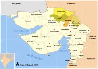 Localisation de District de Sabarkanthaસાબરકાંઠા જિલ્લો