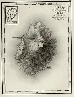 Carte de Kéa en 1826.