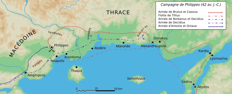 Carte de la Macédoine orientale.