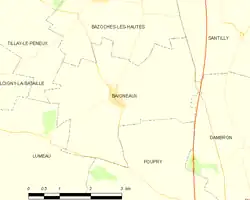 Carte de la commune de Baigneaux, 2002.