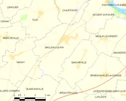 Carte de la commune de Bailleau-le-Pin.