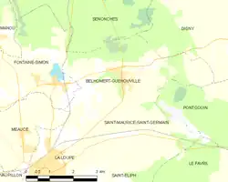 Carte de la commune de Belhomert-Guéhouville.