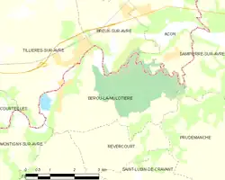 Carte de la commune de Bérou-la-Mulotière.