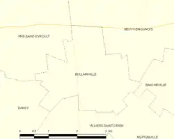 Carte de la commune de Bullainville.
