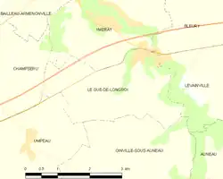 Carte de la commune du Gué-de-Longroi.