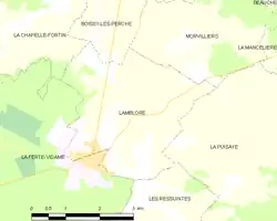 Carte de la commune de Lamblore.