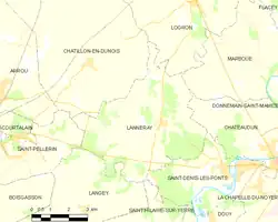 Carte de la commune de Lanneray.