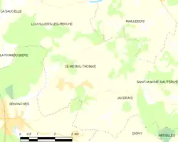 Carte de la commune du Mesnil-Thomas.