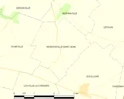 Carte de la commune de Mondonville-Saint-Jean.