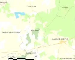 Carte de la commune de Montireau.