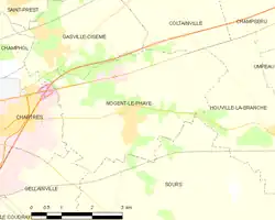 Carte de la commune de Nogent-le-Phaye.