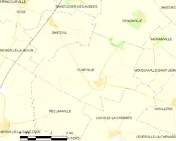 Carte de la commune d'Ouarville.