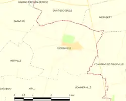 Carte de la commune d'Oysonville.