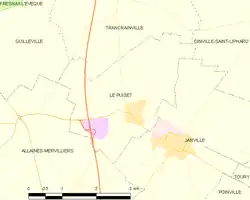 Carte de la commune du Puiset.
