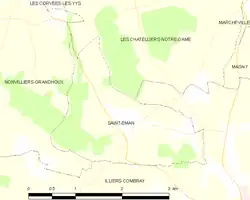 Carte de la commune de Saint-Éman.