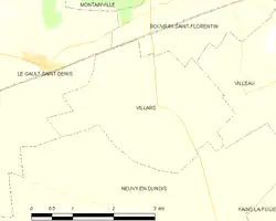 Carte de la commune de Villars.