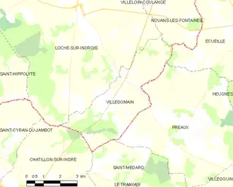 Vue d'une carte dessinant des limites territoriales communales