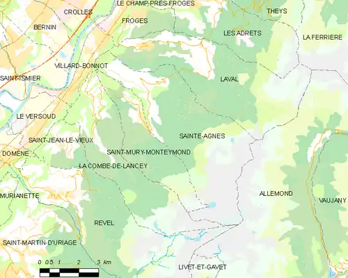 Carte des communes limitrophes