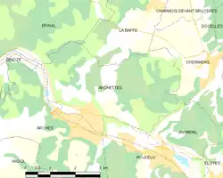 Situation géographique d'Archettes.