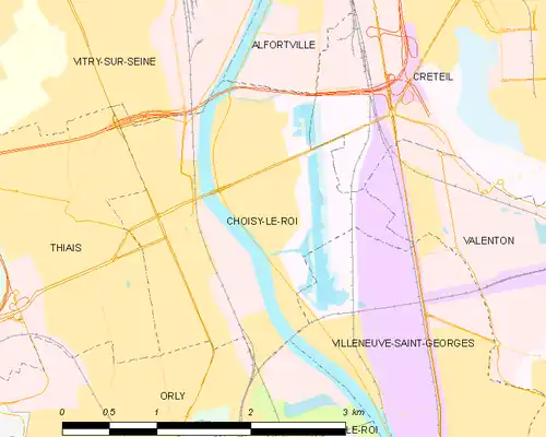 Carte des communes limitrophes