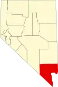 State map highlighting Clark County