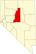 State map highlighting Lander County
