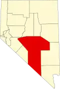 State map highlighting Nye County
