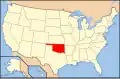 Carte montrant l'État d'Oklahoma