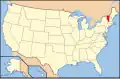 Carte montrant l'État du Vermont